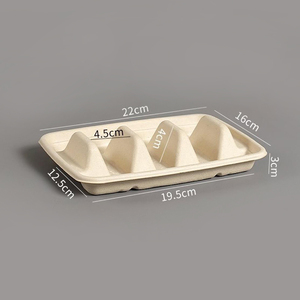 Caja de tacos de bagazo de pulpa de caña de azúcar desechable natural para envasado de alimentos en México - Product Image 5