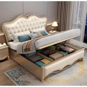 Juego de Muebles de Dormitorio con <span class=keywords><strong>Cama</strong></span> <span class=keywords><strong>Continental</strong></span> Doble Queen Size, Color Oro Champán, con Almacenamiento - Product Image 6