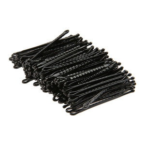 Pinzas para el Cabello Negras de 5.5cm, Pasadores Metálicos Pequeños para Uso Diario, Adornos para el Cabello para Maquillaje y Estudio, en Caja, Cabeza Redonda, 60 Piezas - Product Image 1