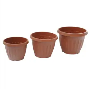 YICAI-macetas de plástico marrón para jardín, macetas para vivero, contenedores para plantas y flores, 13 tamaños a elegir