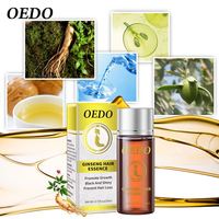 OEDO Serum penumbuh rambut Ginseng, minyak esensial memperbaiki akar rambut lembab untuk pertumbuhan rambut hitam dan bersinar mencegah rambut rontok