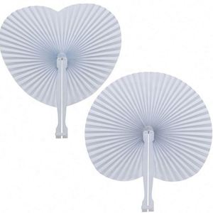 Éventail classique en bambou de 15 cm, motif cœur et cercle peint, pour décoration de mariage, de maison ou utilisation festive - Product Image 4