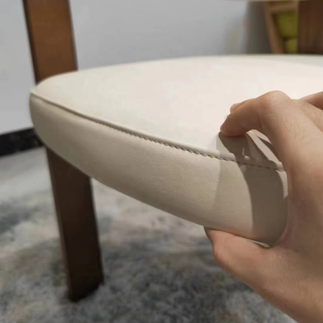 dining lobby chair hotel chair modern commercial solid wood walnut wood frame padded seat