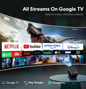 Projecteur Wifi certifié <span class=keywords><strong>Google</strong></span>-TV, haute luminosité, LED, compatible 3D, courte portée, Full HD 1080P, 4K, pour jeux vidéo, réunions, extérieur - Product Image 3