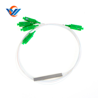 Répartiteur optique PLC mini 1x3 à 3 voies monomode en tube d'acier G657A1 de 0,9 mm, 1 m avec connecteur SC/APC 5G