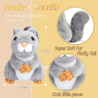 Peluche Écureuil Magnétique à Porter sur l'Épaule, Format de Poche, Mini Animal en Peluche de la Forêt pour Enfants Garçons et Filles