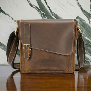 Bolso Bandolera Clásico Lichee de PU para Hombre, Bolso de Hombro Grande Vintage con Cierre de Cremallera, Duradero para Uso Diario en Todas las Estaciones - Product Image 1