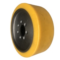 Roue de traction/entraînement en polyuréthane à longue durée de vie, 343x114-80 mm, 7 trous, utilisée sur les chariots élévateurs Jungheinrich, numéro de pièce. 50030509