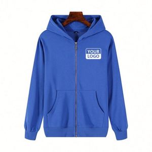 เสื้อฮู้ดดี้ผู้ชายแบบซิปเต็มตัว พิมพ์โลโก้ตามสั่ง ขายส่ง ODM/OEM สำหรับผู้ชายและผู้หญิง - Product Image 6