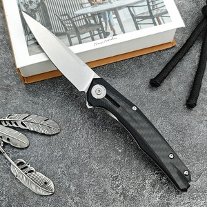 Cuchillo de Bolsillo Plegable de Fibra de Carbono 0707 para Caza, con Hoja de Acero Inoxidable D2 de 3.23 Pulgadas, Herramienta EDC para Camping - Product Image 2