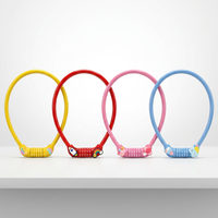 Accessoires pour vélos et motos : Cadenas à câble en acier de haute qualité, étanche, avec motif coloré, quatre réglages et mot de passe.