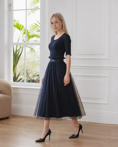 Couches <span class=keywords><strong>jupe</strong></span> nouveau <span class=keywords><strong>Tutu</strong></span> <span class=keywords><strong>jupe</strong></span> femmes plissé Long Tulle élastique ceinture maille tricoté mode élégant plissé filles <span class=keywords><strong>jupe</strong></span> - Product Image 2