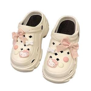 รองเท้าแตะลำลองสำหรับผู้หญิง รุ่นปี 2026 สำหรับฤดูร้อน เหมาะกับกิจกรรมกลางแจ้ง ระบายอากาศได้ดี พื้นหนา ซับในสีตัดกันแบบถอดได้ ทำจากวัสดุ EVA ใช้ได้ทั้งในบ้านและนอกบ้าน - Product Image 1