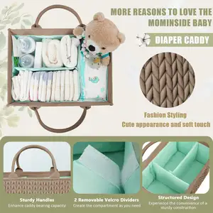 Unique Baby Shower Gift Stylish Nursery Storage Basket Portable Baby Diaper Caddy Organizer