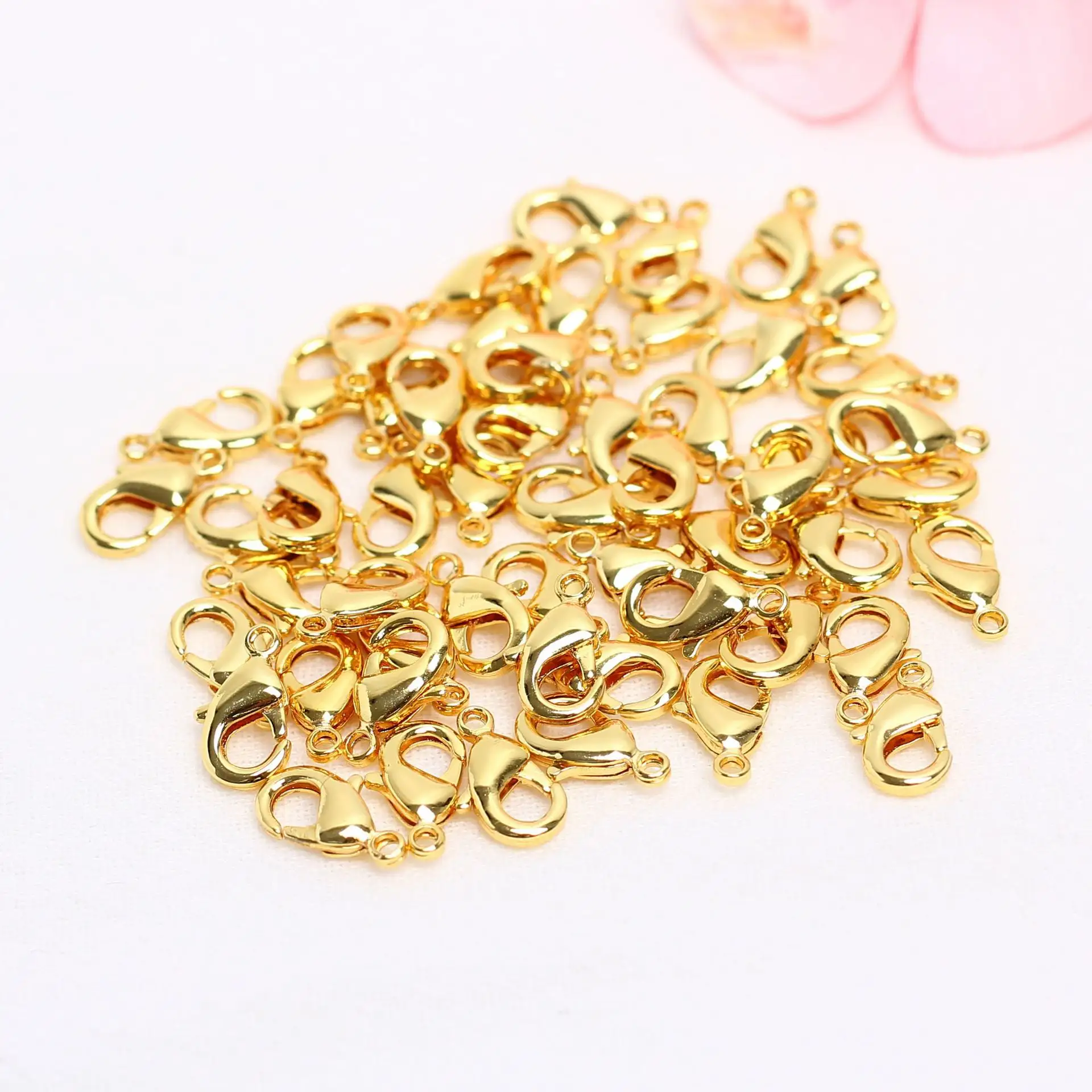 14k 18k gold fill color lobster buckle DIY handmade necklace bracelet connection brass closure buckle Lobster clasp accessories