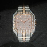 Montres pour hommes en moissanite testée au 100% par un testeur de diamants, montres mécaniques automatiques de luxe serties de pierres, avec boîte et certificat GRA