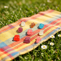Eye-Catching Bite-Size Mini Gummy Candy Fruit Mix Sugar Coated for Dessert Toppings Bakery Decoration