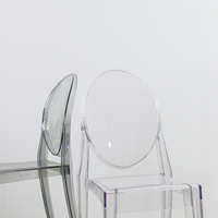 Vente en gros de chaises de salle à manger Ghost modernes en cristal acrylique transparent de luxe pour la maison, le bureau, la salle de sport, les mariages en plein air et les banquets d'hôtels