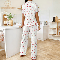 Pyjama pour femmes, ensemble de vêtements de nuit à manches courtes imprimées, taille plus, vente chaude