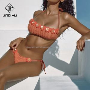 Traje de Baño de Dos Piezas para Mujer, Nuevo Diseño de Tejido de Punto, Traje de Baño Personalizado de Crochet Acanalado, Tejido a Mano - Product Image 4