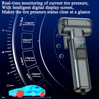 Compresseur d'Air Gonfleur de Pneus Sans Fil Personnalisable avec Écran LCD Numérique et Surveillance de Pression pour Voiture, Moto, Vélo et Ballons