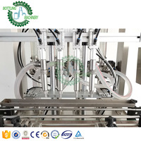 Prix usine Machine de remplissage, bouchage et étiquetage linéaire pneumatique automatique de précision 0-5k BPH pour flacons de sauce en plastique ronds et carrés de 0-5000ml