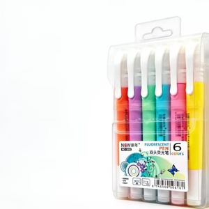 Marcadores Resaltadores Versátiles de 6 Colores con Punta Biselada y Redonda para la Escuela y Oficina - Product Image 5