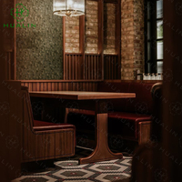 HUALIN Banquette de restaurant de luxe de style moderne, table et chaises pour hôtel, café et restaurant à thème