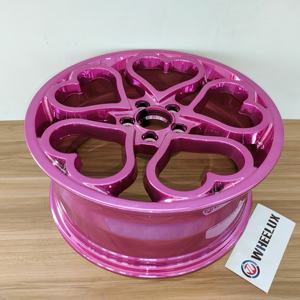 Velg Wheelux Cantik 16 17 18 19 20 21 inci Jant 5 Lubang Sport Warna Pink Cantik Model Hati untuk Mobil Dijual - Product Image 3