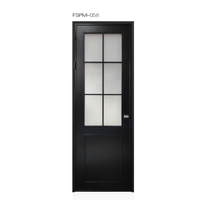 Portes intérieures modernes en alliage d'aluminium français sur mesure, à vitrage simple, pour appartement, chambre, centre commercial, supermarché, salon commercial