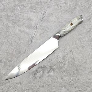 Ensemble de 6 couteaux de cuisine en acier Damas avec manche en résine blanche et <span class=keywords><strong>support</strong></span> magnétique en bois de luxe – Édition 2026 - Product Image 4