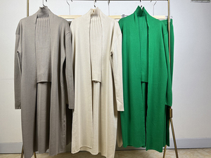 Nouvel Ensemble Tricoté Élégant et Simple pour <span class=keywords><strong>Femme</strong></span> : Débardeur Sans Manches, Cardigan Long et <span class=keywords><strong>Pantalon</strong></span> Ample - Product Image 6