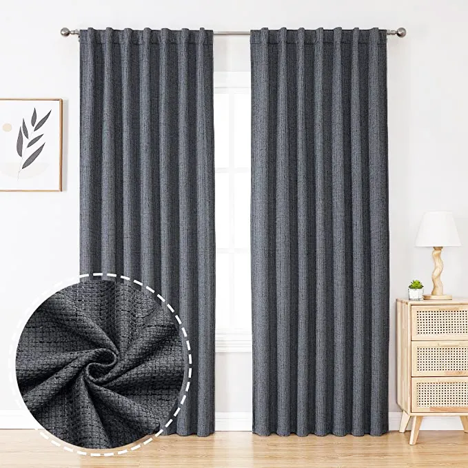 Top Seller Online Hotel Quality 100% Ture Blackout Curtains Drapes for Living Room Double liner Keeping Warm Redecing Noise