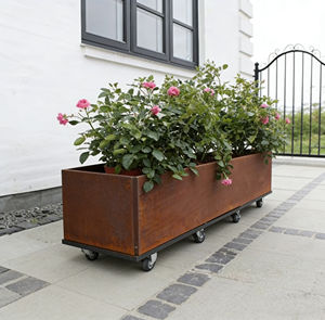 Grand bac <span class=keywords><strong>à</strong></span> plantes en métal d'extérieur, pot <span class=keywords><strong>à</strong></span> fleurs en acier corten, jardinière surélevée, résistant <span class=keywords><strong>à</strong></span> la rouille, bac <span class=keywords><strong>à</strong></span> plantes décoratif pour l'aménagement paysager - Product Image 4