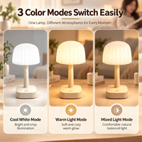 Lampe de table LED rechargeable, 7 modes d'éclairage, double source lumineuse, lampe de chevet portable, commande tactile, lampe de lecture