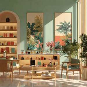 Exhibidor de Perfumes Romántico, Mueble de Pared con Iluminación LED Personalizada para Venta de Fragancias de Lujo, Accesorio Moderno para Comercios - Product Image 1