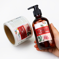 Rouleau d'autocollant cosmétique personnalisé imperméable en relief en feuille d'or personnalisé impression d'étiquettes auto-adhésives pour bouteilles de parfum et de shampoing