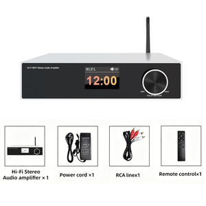 Amplificador Estéreo Inalámbrico de 100W con WiFi 2.4G y 5G, 5.4 AirPlay, DLNA, <span class=keywords><strong>Qplay</strong></span> para Altavoces de Estantería - Product Image 1