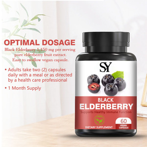 Oem Odm Zwarte Vlierbessencapsules Ondersteuning Voor Oudere Bloempoeder Vermindert Stressniveaus Met Flavonoïden En Antioxiderende Capsules - Product Image 4