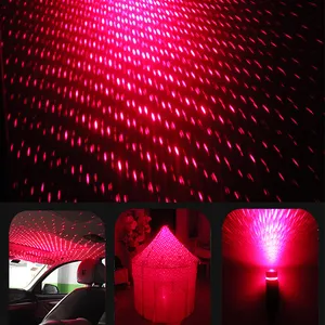 רכב גג כוכב אור פנים LED כוכבים לייזר אווירה הסביבה מקרן USB אוטומטי קישוט לילה בית תפאורה Galaxy אורות