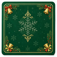 Tapete de Mahjong Navideño Ecológico Premium, Plegable, Lavable, Silenciador, Diseño a Cuadros Rojo/Verde con Motivo de Aloe, para Entretenimiento