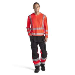 BLAKLADER - 155818119955C48 Pantalon haute visibilité avec stretch Noir/Rouge-EAN 7330509654057 HI-VIS WORKWEAR - Product Image 3