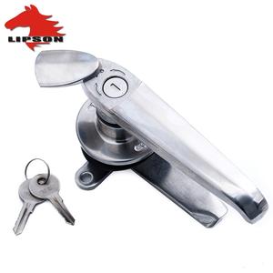 Serrure à poignée en forme de J en acier inoxydable LM-500, matériau SUS 316, surface polie brillante, longueur de la poignée 150 mm, serrure cylindrique - Product Image 4