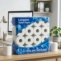 Papier toilette Langqiao personnalisé avec logo, confort doux, 24 rouleaux, biodégradable, pour maison d'hôtes et gîte