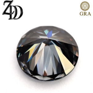 Grey Round Moissanite 8 Hearts 8 Arrows GRA Certified For Jewelry Making - Product Image 5