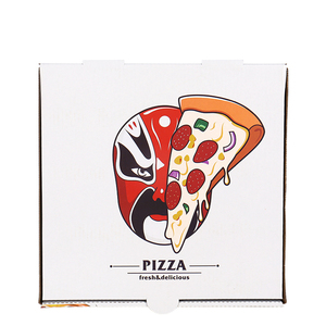 White Pizza Box Pizza Custom Logo Wholesale Printing Corrugated Carton White Black Pizza Packing Box