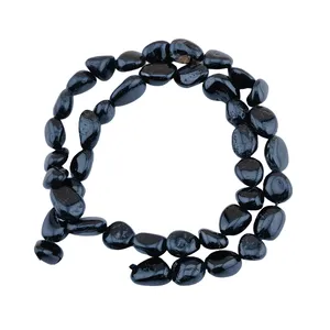Fashion 8-12mm Rough Raw Irregular Gemstones Loose Bead Black Obsidian Beads For Bracelets Jewelry Making