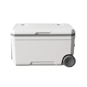 Hot Sale Outdoor Camping Picnic Trip Hiking Insulated 70L Portable Wheeled Lunch Food Ice Chest Cooler Box