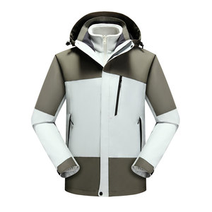 Men Camping Hiking Waterproof Rain Breathable Windbreaker 3 in 1 Coat Outdoor High Quality Softshell Windproof Jacket With Hood