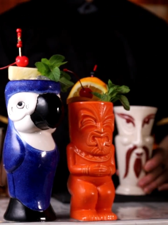 Taza Tiki De Cerámica Hawaiana - 350 Ml, Para Cócteles, Fiestas Temáticas O Decoración